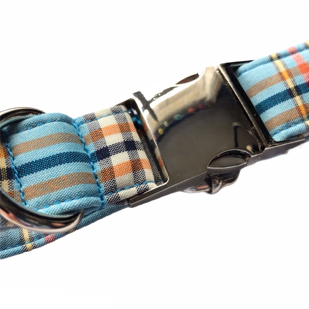 Dog Collar Bow Tie Blue Plaid NEW - Picture 10 of 14